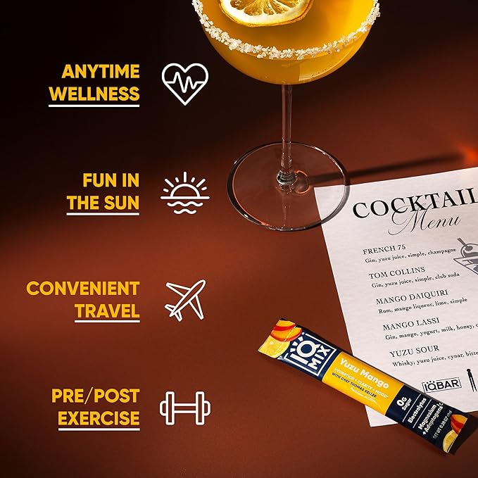 IQMIX x Chef Thomas Keller - Hydration Electrolyte Powder ??4-in-1 Formula for Hydration, Mental Clarity, Mood and Recovery ??Sugar-Free, Keto, Magnesium L-Threonate, Lion?™s Mane ??20 Count Yuzu Mango