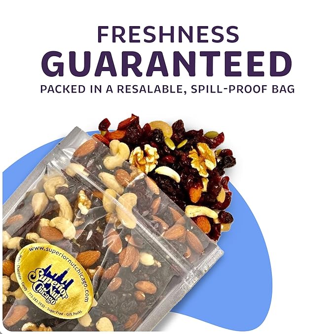 Superior Nut Chicago Heart Healthy Mix - Trail Mix Nuts - Nut Mix w/ Cashews, Almonds, Walnuts, Dried Cranberries & Raisins - Rich in Antioxidants - Gluten-Free, Keto & Paleo-Friendly - Resealable Bag (1lb 12 oz)