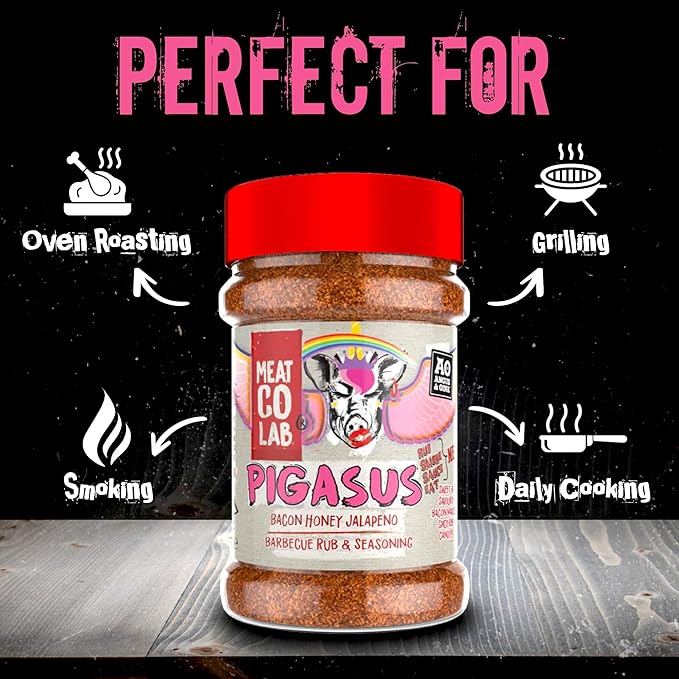 Angus & Oink | Pigasus Bacon Honey Jalapeño Rub | Sweet & Savoury Flavour Explosion | Perfect for Pork, Chicken, Chops & Chips | Gluten-Free | 200g