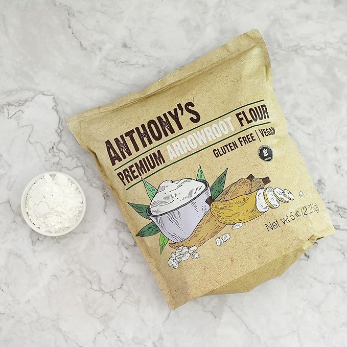 Anthony's Premium Arrowroot Flour, 5 lb, Fine Powder, Gluten Free, Non GMO, Cornstarch Alternative