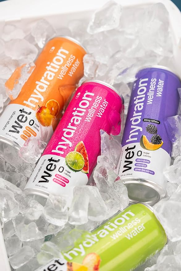 Wet Hydration - Functional Hydration Beverage - Flavored Water, Sugar-Free, Gluten-Free, No Artificial Ingredients (Orange Mango Ginger Turmeric)