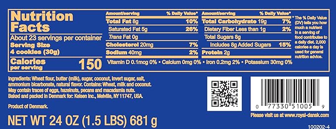 Royal Dansk Danish Butter Cookies, 24 Oz. (Pack of 2)