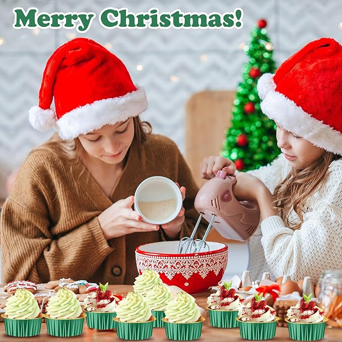 Gejoy 400 Pcs Aluminum Foil Baking Cups with Lids 5 oz Disposable Ramekins Mini Cake Pans Creme Brulee Cupcake Liners Muffin Tins Flan Mold Dessert Container for Wedding (Dark Green,Gold,Classic)