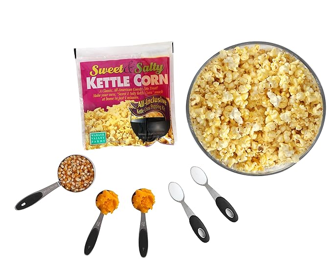 Wabash Valley Farms All In One Popcorn Kits -Sweet & Salty Kettle Corn, Popcorn Kernels for Popcorn Machine, Kernels, Popcorn Kit, 15 Popping Kits