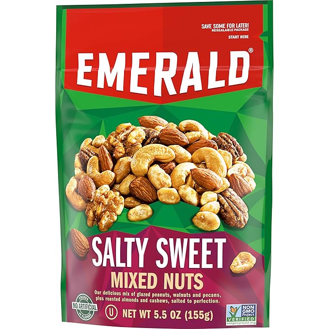 Emerald Nuts, Salty Sweet Mixed Nuts, 5.5 Oz (Pack of 2)