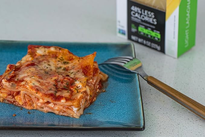 Fiber Gourmet Pasta - Light Lasagna Noodle - Low Net Carb, Fiber-Rich, Low Calorie, Healthy Pasta - Made in Italy, Kosher, Vegan, Non-GMO - 8 Oz