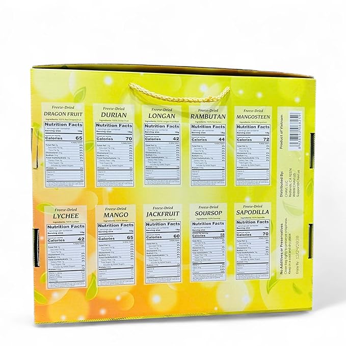 CHAVI Freeze Dried Exotic Tropical Fruits | Pack of 10 | Gift Box - No Added Sugars or Preservatives - Non-GMO, Vegan, Gluten-Free | 180 g | 6.4 oz