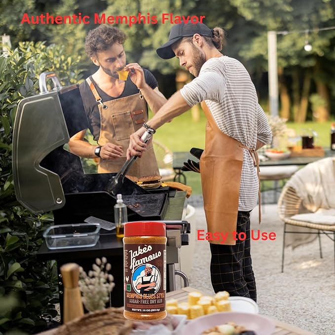 Jake?™s Famous Memphis Rub, BBQ Rub 10 Oz Sugar Free, Gluten Free, Seasoning Mix for Ribs, Pork, Brisket, Beef, Classic Southern Barbecue Rub for Smoking & Grilling