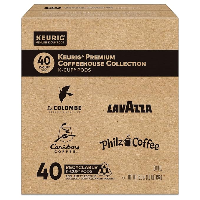 Keurig Premium Coffeehouse Collection, Single Serve Keurig K-Cup Pods, Medium and Dark Roast Coffees, 40-Count Box