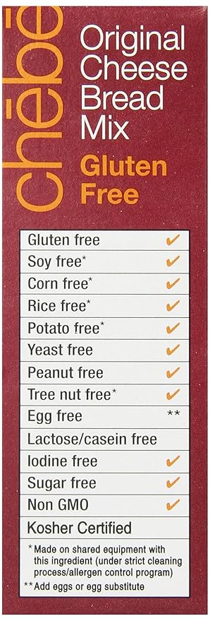 Chebe Bread Original Cheese Bread Mix, Gluten Free, 7.5-Ounce Bags (Pack of 8)