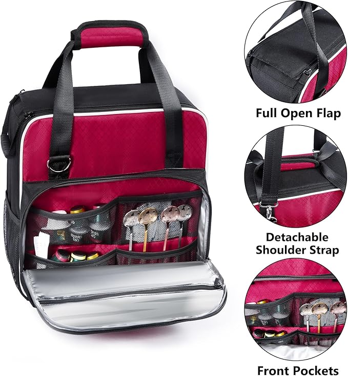 BAGSPRITE Travel Coffee Maker Bag for Keurig K-Slim, Single Serve Coffee Brewer Carrying Case, Portable Travel Coffee Maker Storage Case with Pockets for K-Cup Pods (Full Open Design Patent Pending)
