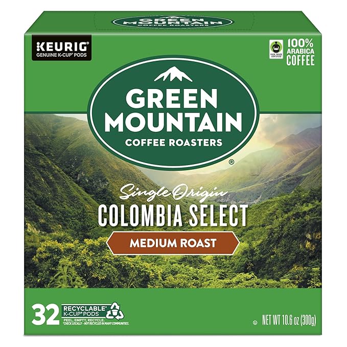 Green Mountain Coffee Roasters Colombia Select Coffee, Keurig Single-Serve K-Cup pods, Medium Roast, 32 Count
