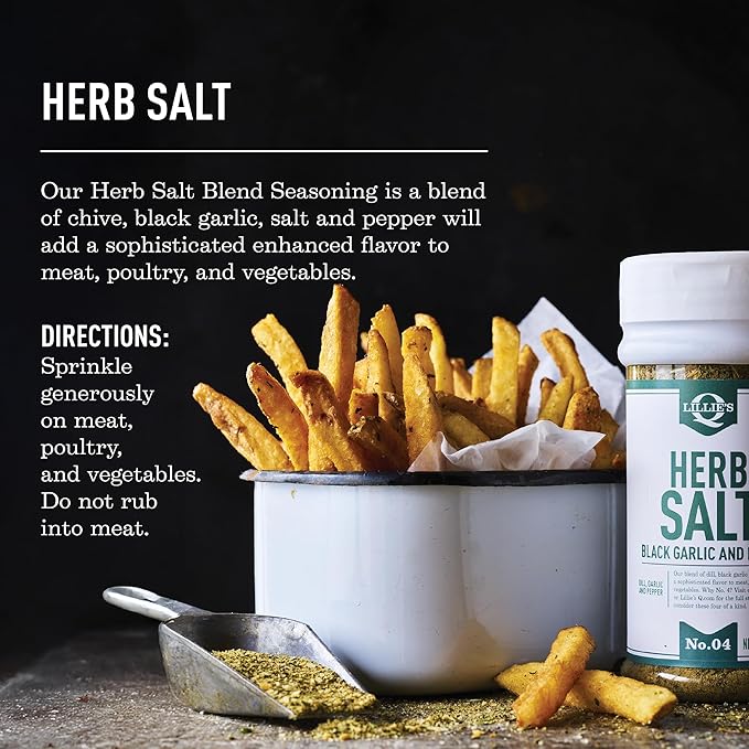Lillie?™s Q - Herb Salt Seasoning, Garlic and Herb Seasoning for Grilling, with Chives and Parsley, Perfect on Meat, Poultry & Vegetables (6 oz)