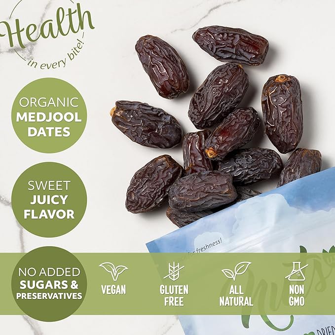 NUTS U.S. - Organic California Medjool Dates | No Added Sugar and No Preservatives | Sweet Juicy Flavor | (5 LBS)