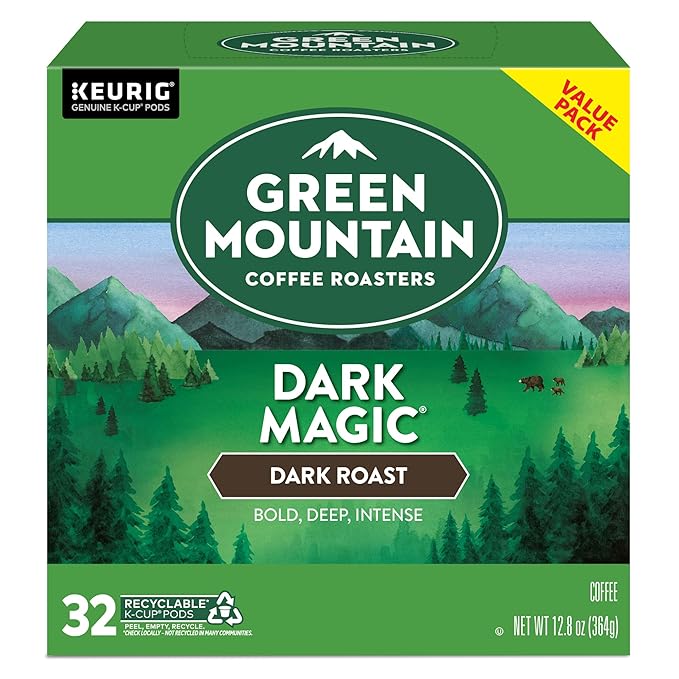 Green Mountain Coffee Roaster Dark Magic Keurig Single-Serve K-Cup Pods, Dark Roast Coffee, 32 Count