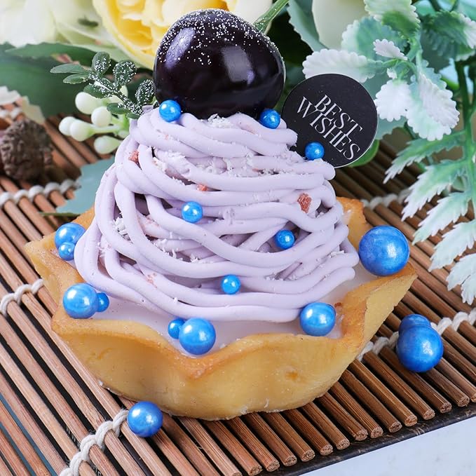 Blue Sprinkles for Cake Decorating, Royal Blue Pearl Sugars in Mix Sizes 130g/4.6oz, Baking Cupcakes, Donuts, Macarons Baking Toppings, Wedding Celebration Birthday Party Supplies