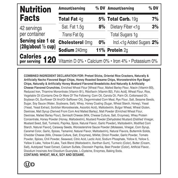 Utz Pub Mix, 42 Oz. Barrel, Savory Snack Mix with a Blend of Crunchy Flavors for a Tasty Party Snack, Resealable Container, Trans-Fat Free and Kosher Certified (Pack of 2)