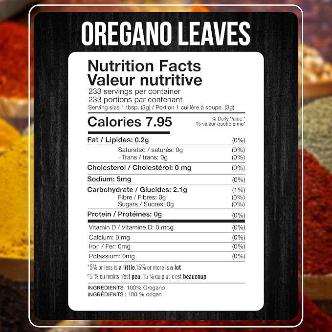 Fresh Finest Oregano Spice 24.70 oz ??Premium Dried Oregano Leaves Bulk, All-Natural, Non-GMO, Gluten-Free, Kosher ??Perfect for Cooking, Seasoning & Garnishing