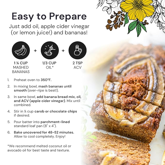 eat G.A.N.G.S.T.E.R. Vegan Banana Bread Mix, Allergy-Friendly Baking Mix, Grain-Free, No Dairy, Nuts, Gluten, Dairy, For Paleo & AIP Diets, Delicious Loaf, Doughnuts, Breakfast, Healthy Snack, Dessert