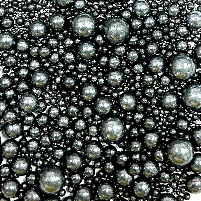 Sprinkles Edible Black Pearl Sugar Sprinkles Candy 142g/5.01oz Mix Size Black Pearls Baking Cupcake Toppers Cookie Ice Cream Decorations for Wedding Parties Valentines Day Halloween Christmas