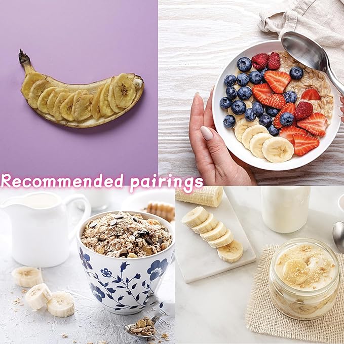 Freeze-Dried Banana Slices, 7oz (200g) No Sugar Added Crispy Dried Fruit Snacks for Hiking, Camping, Travel & On-the-Go Snack