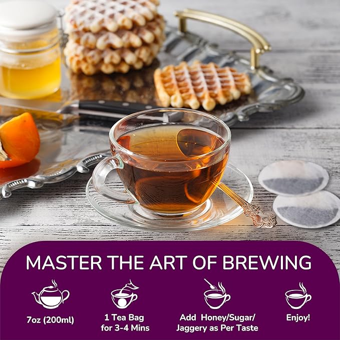 BREWIX, Darjeeling Black Tea Bags From Himalayas (120 Round Tea Bag) | Caffeinated | Breakfast Tea