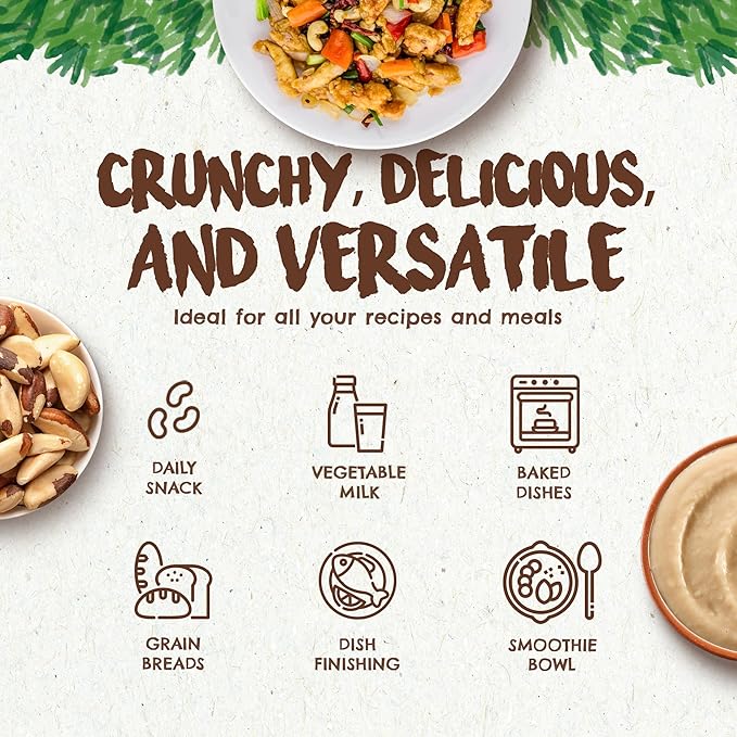 2 Snacks The True Organic Brazil Nuts Medium Size 48 oz 3lbs – Raw and Unsalted – Rich in Vegetable Protein – Fresh, Vegan and Gluten Free – Forest Up