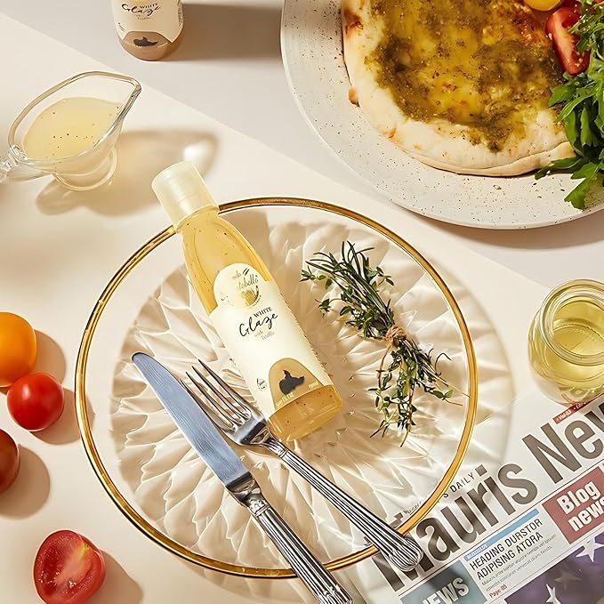 Truffle Balsamic Vinegar Glaze 5.07 fl.oz. (150ml) - FONDO MONTEBELLO, Truffle Flavored White Glaze with Balsamic Vinegar of Modena, Imported from Italy