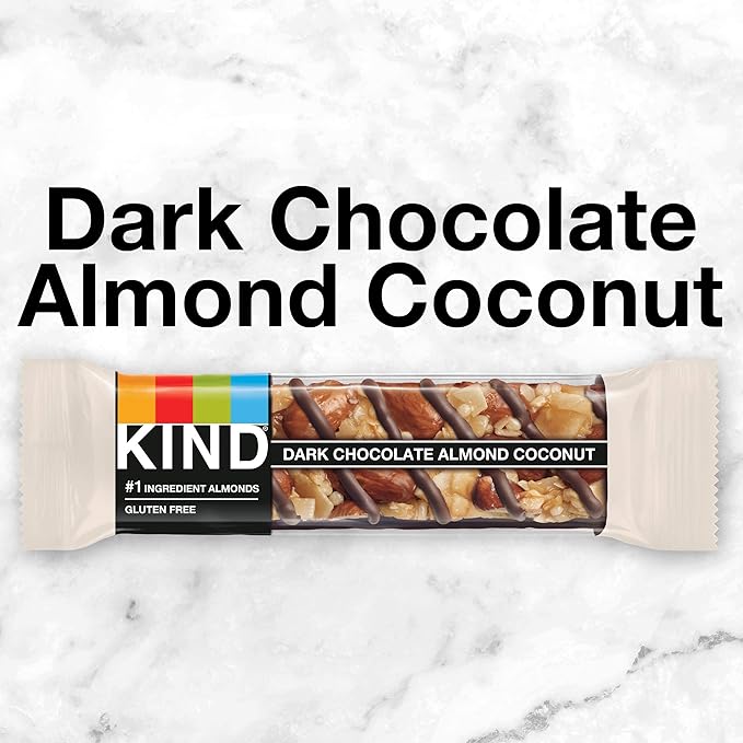 KIND Nut Bars, Dark Chocolate Almond Coconut, Healthy Snack Bars, Gluten Free, 3g Protein, 24 Count