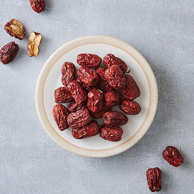 GAGOPA Dried Jujube Fruit ??100% Korean Red Dates, Naturally Sweet Flavor, Caffeine-Free Herbal Infusion, Great for Tea, Soups & Samgyetang, 500g Bulk Pack