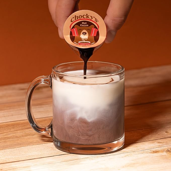 Chocky?™s by Java House Single-Serve Hot Chocolate Pods - Peel and Pour Liquid Concentrate - Hot Chocolate - 12 Count