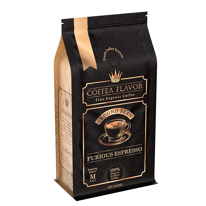 Ground Espresso Coffee ??Organic, Single Origin, Medium Roast, Bold & Smooth ??100% Arabica ??Crafted for Espresso Machines ??Furious Espresso by Coffea Flavor