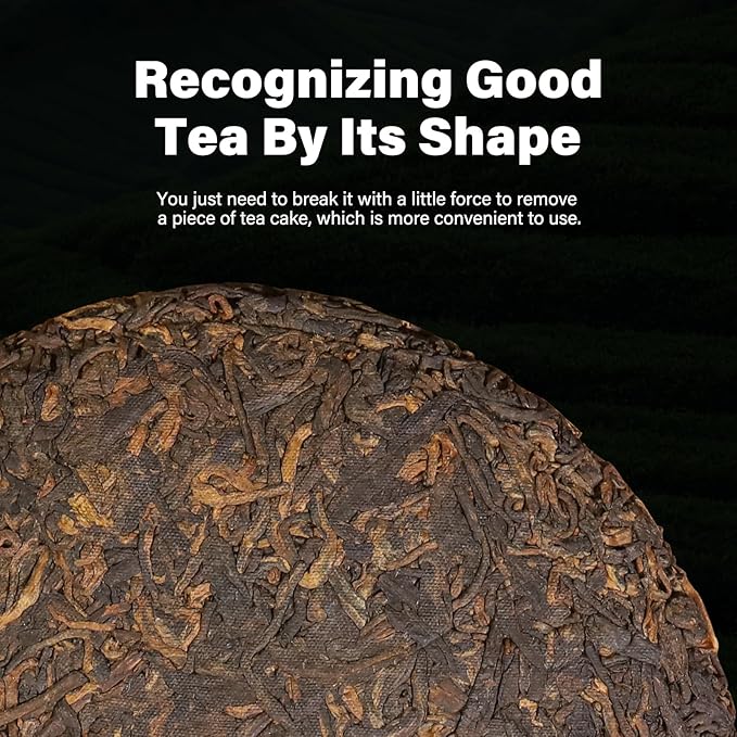 YUANSHENG Organic Puerh Tea Cake, Yunnan Ancient Tree Ripe Pu-erh Tea Cake, Rich Smooth and Mellow, Individually Wrapped, Aged Fermented tea, Perfect for Gifting, Collection, Daily Brewing 5.29 Oz