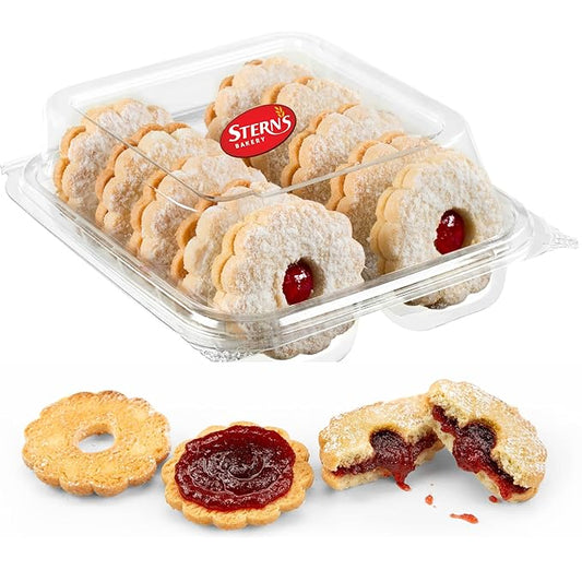 Linzer Tart Cookies | 10 Individually Wrapped Shortbread Cookies | Fresh & Delicious Italian Cookies | Linzer Tortes | Jelly Filled Cookies | Gourmet Cookies | 9 oz Stern?셲 Bakery