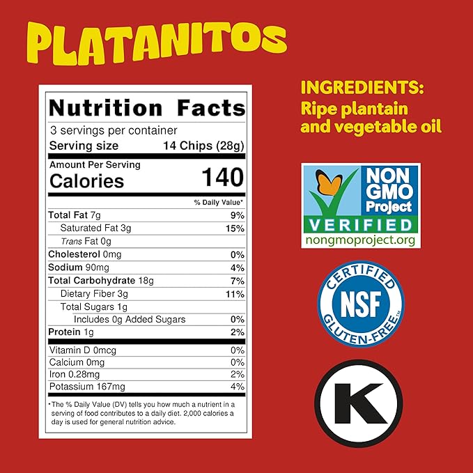 Mayté Plantain Chips – Chili Lemon, 30 Individual Packs (3oz Each) – Non-GMO, Gluten-Free, Kosher, Healthy Snacks – No Preservatives or Artificial Colors
