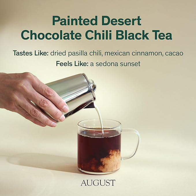 August Uncommon Painted Desert Black Tea ??Spicy and Rich Blend with Notes of Mexican Chili, Cinnamon, and Dark Cocoa ??Loose Leaf Tea Caffeinated for Daily Enjoyment in a Resealable Pouch (1.75oz)