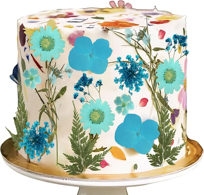 JeVenis Blue Wildflower Cake Toppers Wildflower Decor Baby In Bloom for Baby Shower Birthday Bridal Shower Wedding Party Decoration