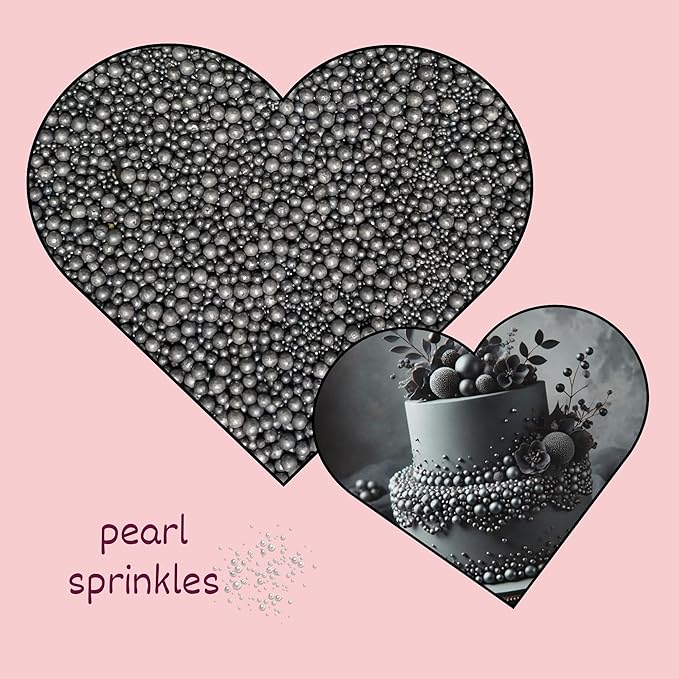 Confect Love Silver Metallic Disco Ball Sprinkles ??Edible Cake Decorating Sugar Pearls | Shiny Silver Dessert Toppers for Cupcakes, Cookies, Cakes & Party Treats | Vegan, Gluten-Free, Nut-Free, Soy-Free, Dairy-Free, Palm Oil-Free- 4.2 Oz