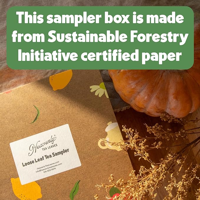 Heavenly Tea Leaves Organic Wellness Tea Sampler (Approx. 90 Cups of Tea), 9 Assorted Loose Leaf Teas & Herbal Tisanes - Great Hot or Iced, High & No Caffeine Teas, Gift Ideas for Her