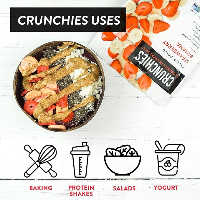 Crunchies Freeze-Dried Fruits, 100% All Natural Crispy Fruit, Non GMO and Kosher, Resealable Freeze Dried Fruit Snack Packs, Pack of 6 (Mango)