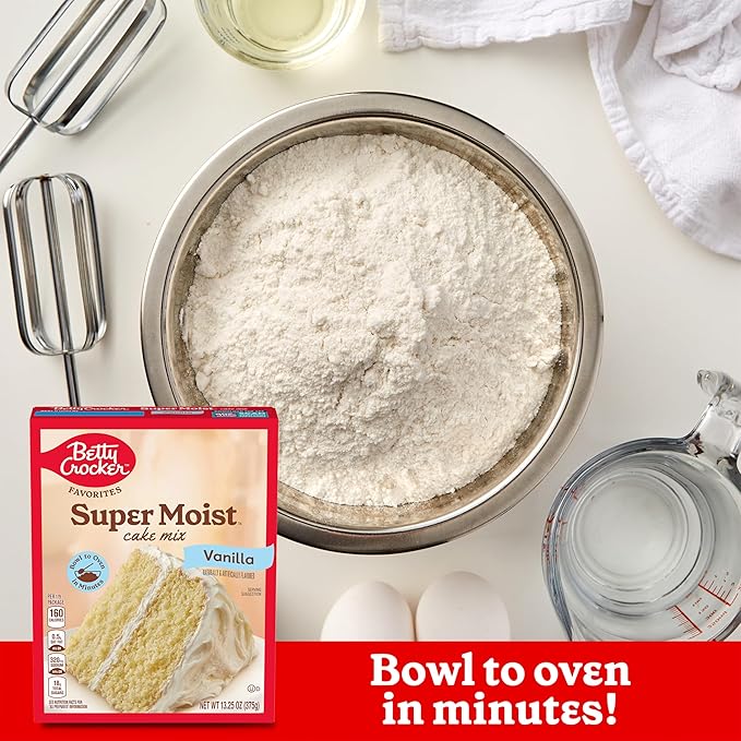 Betty Crocker Favorites Super Moist Vanilla Cake Mix, 13.25 oz (Pack of 12)