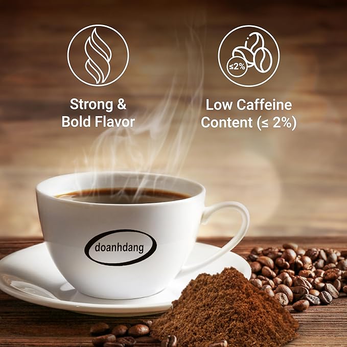 doanhdang - 17 Oz Premium Robusta Ground Bean Coffee, 100% Robusta Medium Roast, Rich Flavor for Espresso Shot and Brew, Origin from Vietnam, Ground Med Roast Beans, Pack of 1, Phin Filter Included