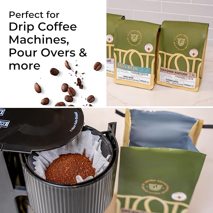 Cinnamon Hazelnut Flavored Ground Coffee, 1 LB (16 oz) bag, Medium Roast, 100% Arabica Premium Quality Flavor