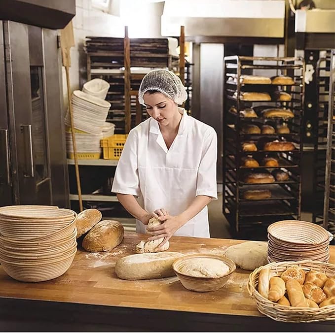 10inch Oval Banneton Proofing Basket Set Bread Baking Kit, Dough Scraper, Bread Lame, Danish Dough Whisk Sourdough Proofing Bread Basket Artisanal Bread Making Tools and Supplies Set