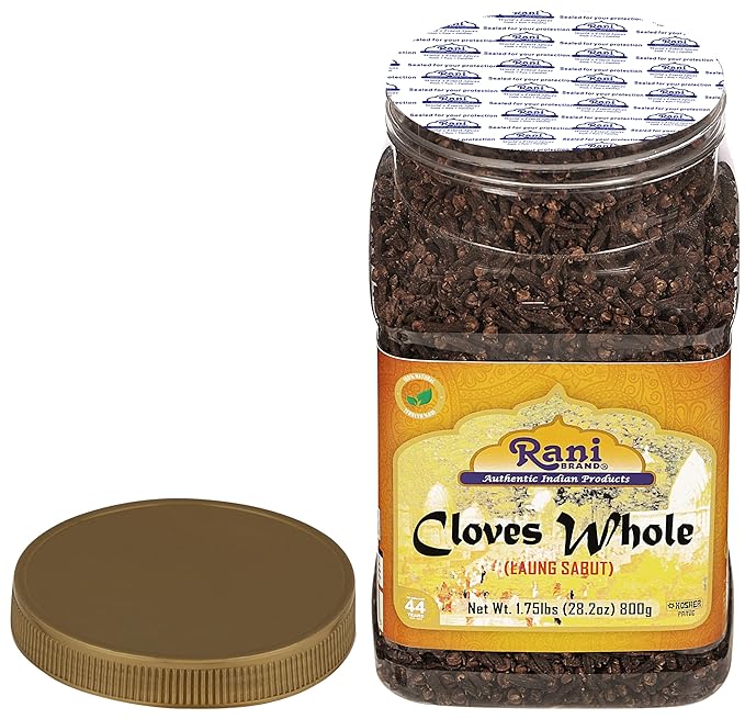 Rani Cloves Whole (Laung) 28oz (800g) Great for Food, Tea, Pomander Balls and Potpourri, Hand Selected, Spice, Bulk PET Jar ~ All Natural | NON-GMO | Kosher | Vegan | Gluten Friendly | Indian Origin