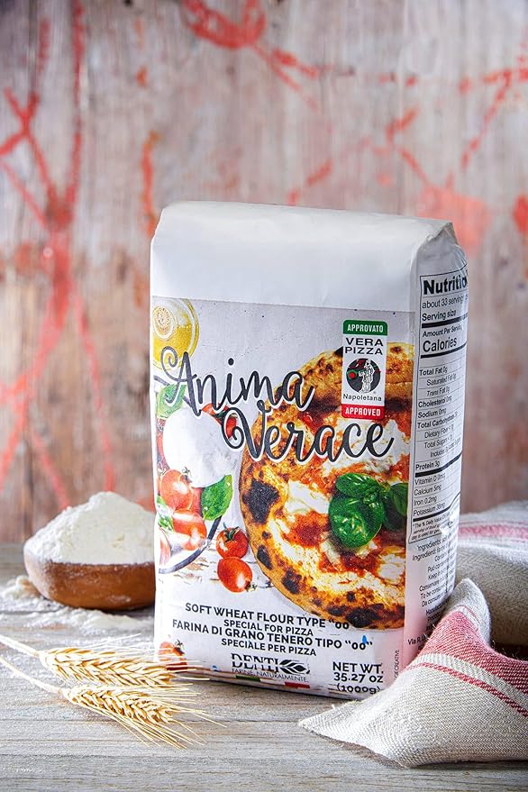 (5Kg. Bag) Anima Verace - Flour for Pizza Napoletana (00 Pizza Flour, Non-GMO, Kosher, All Natural, UnBleached, 100% Italian Soft Wheat) 11 Lb.
