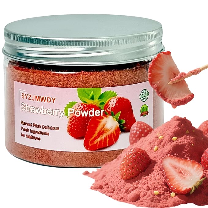 Freeze-Dried Strawberry Powder 3.5oz (100g) - 100% Strawberry Fruit Powder, No Sugar Added, Perfect for Smoothies, Baking, Drinks & Desserts