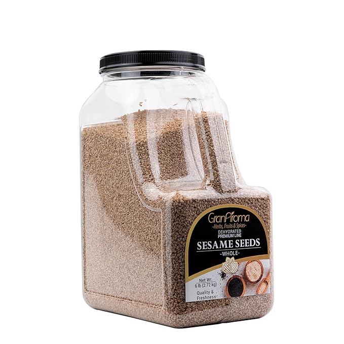 GranAroma Whole Sesame Seeds, Whole, Raw & Unhulled, Crunchy (6 Pound)