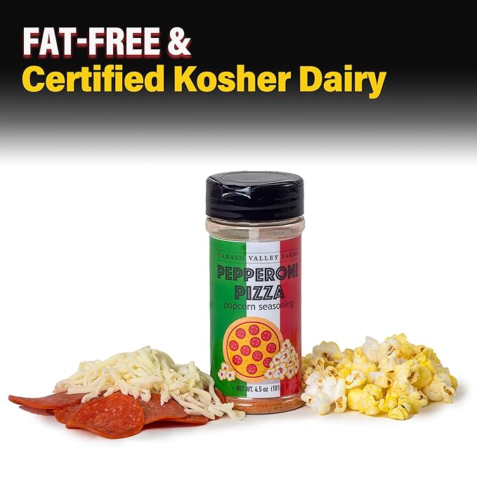 Wabash Valley Farms Pepperoni Pizza Popcorn Seasoning Salt ??Pizza Flavoring Salt for Snacks, Gourmet Popped Corn, and Movie Night Treats ??Versatile & Easy to Use ??5.5 oz