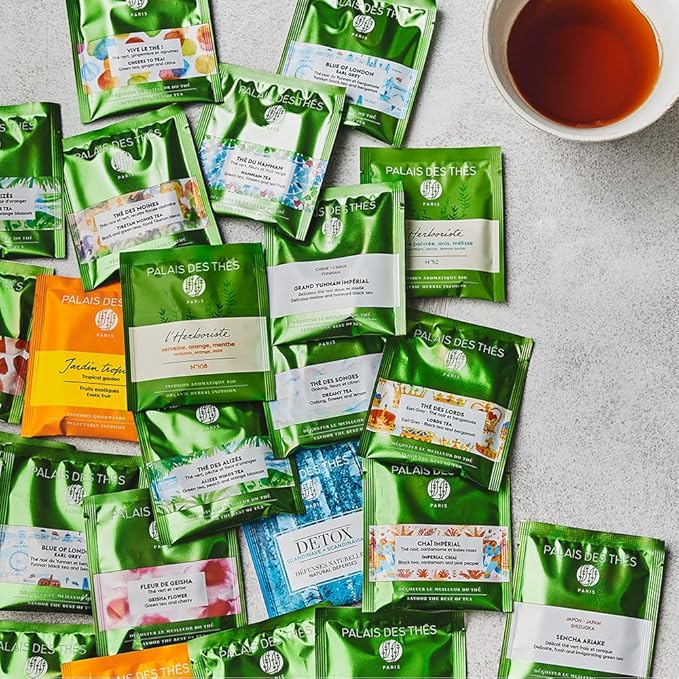 Palais des Th챕s - Spring Green Tea, Mint & Bergamot - 20 Cotton Tea Bags, Serves 20 Cups